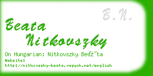 beata nitkovszky business card